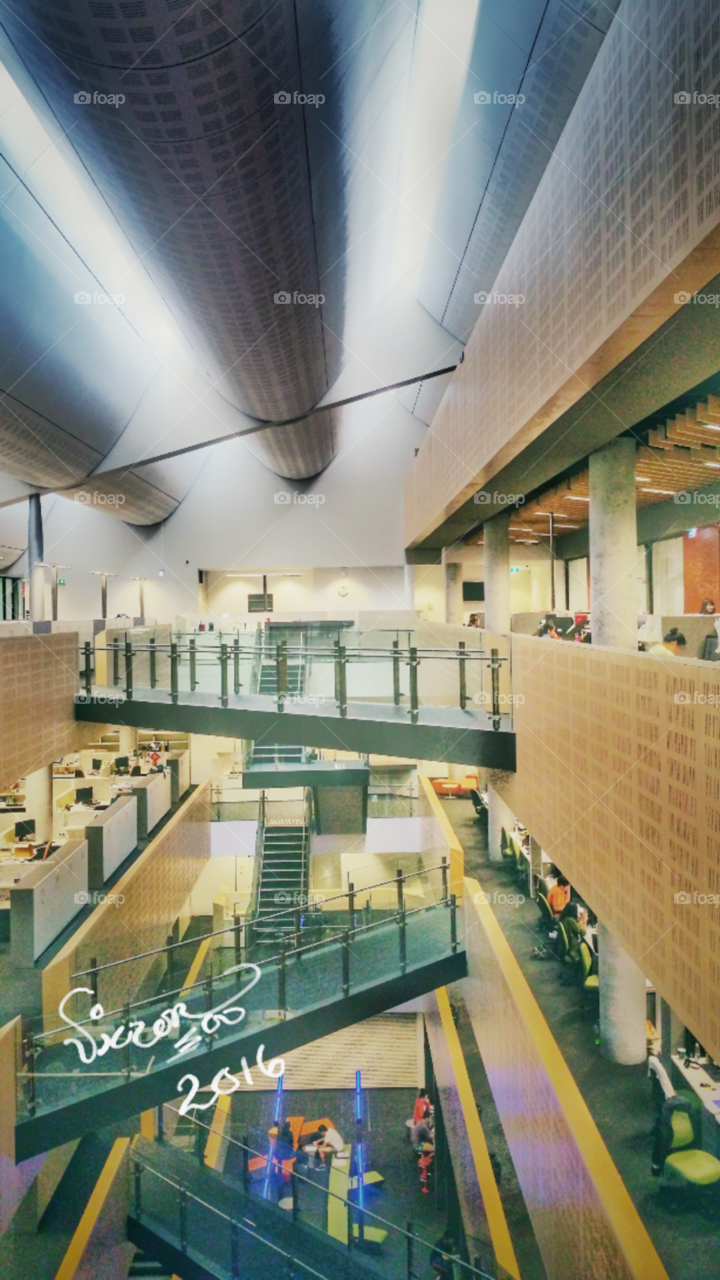 Interior of the Tyree Energy Technologies Building (TETB), University of New South Wales, Sydney, Australia. This building has a 6-star energy rating.