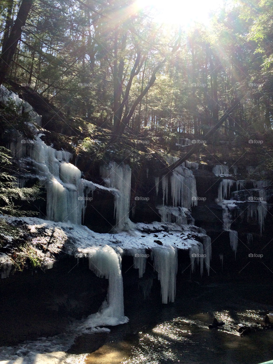 Hocking Hills frozen falls