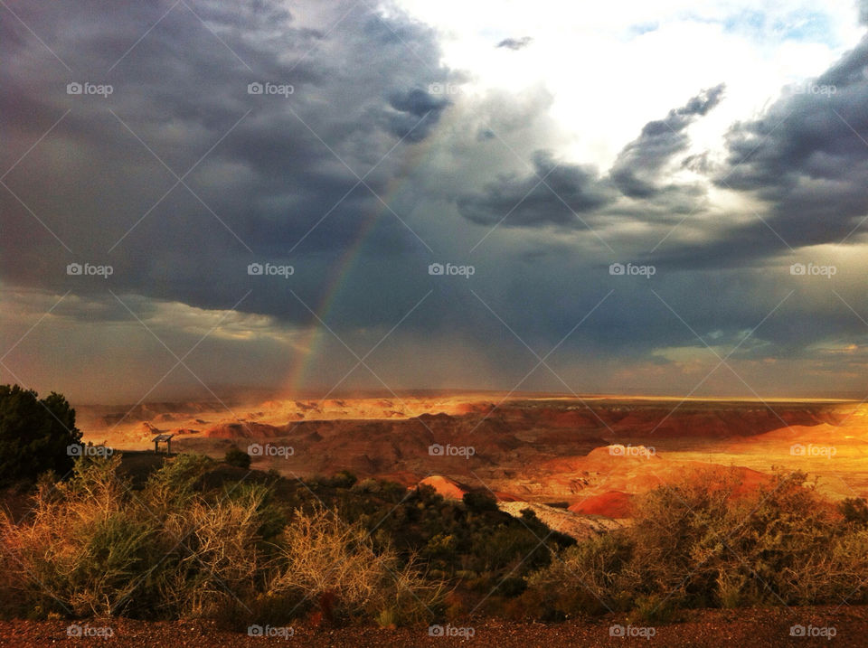 arizona rainbow desert stormy by drewadams