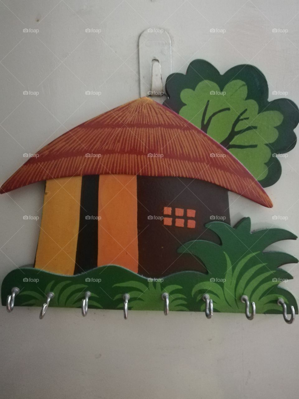 Artistic fancy colorful hanging keyholder