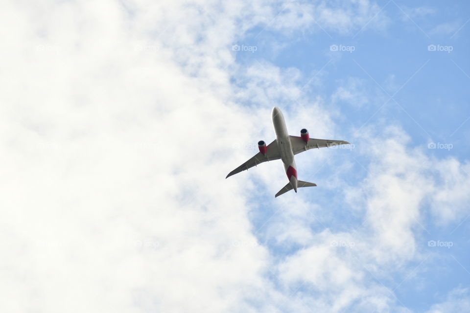 Avión En Cielo Azul