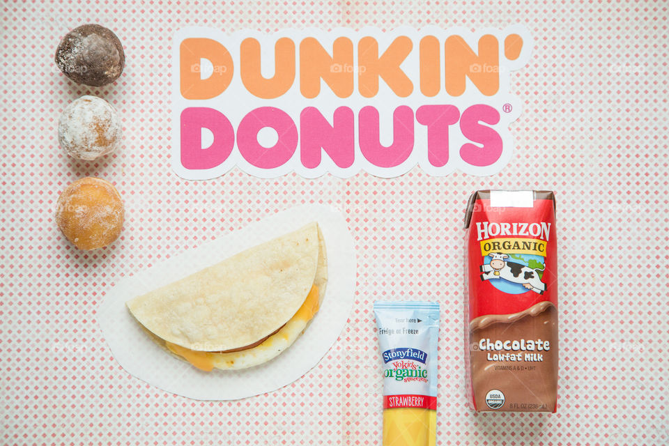 Dunkin' Donuts Flat Lay Kids Menu