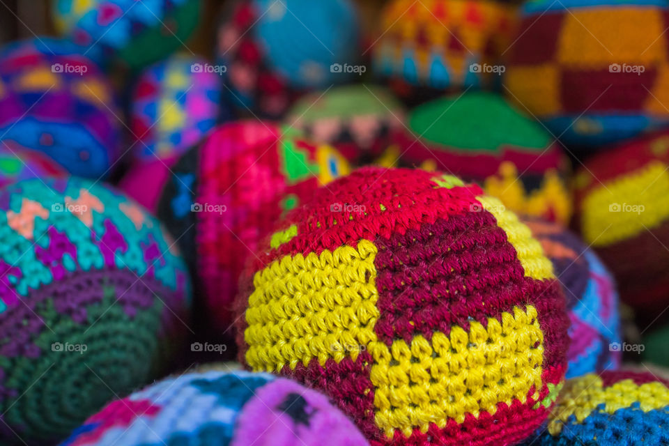 Picture of typical handmade balls from Honduras.