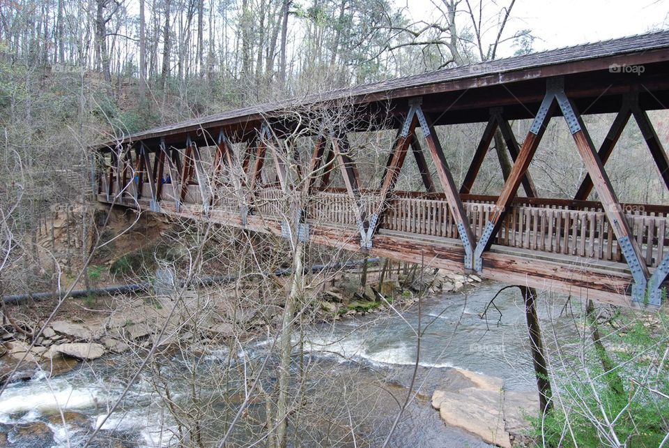 Walk bridge over river