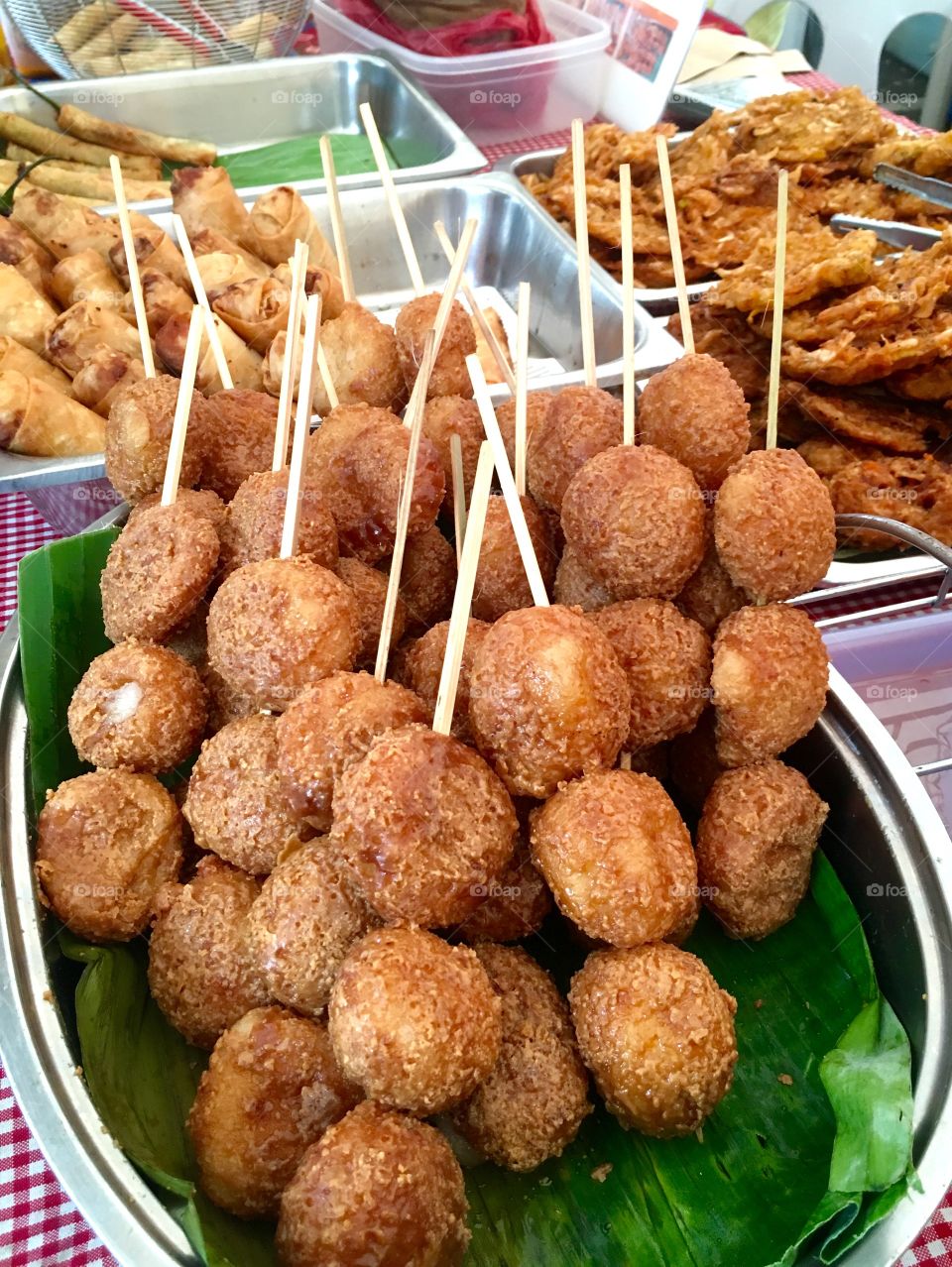 Filipino local sweet potato skewer