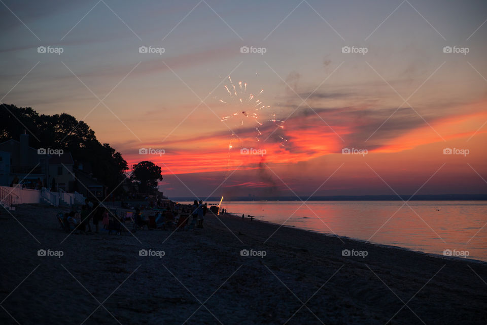 Sunset fireworks