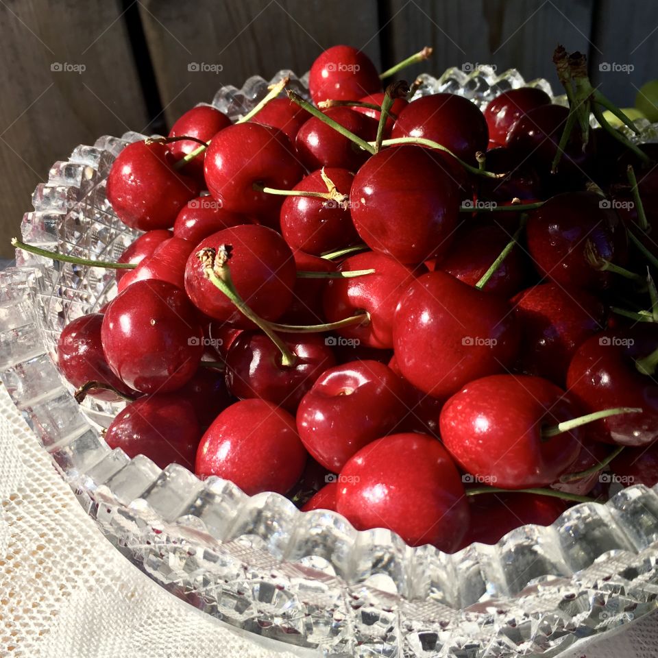 Bowl of bing cherries 