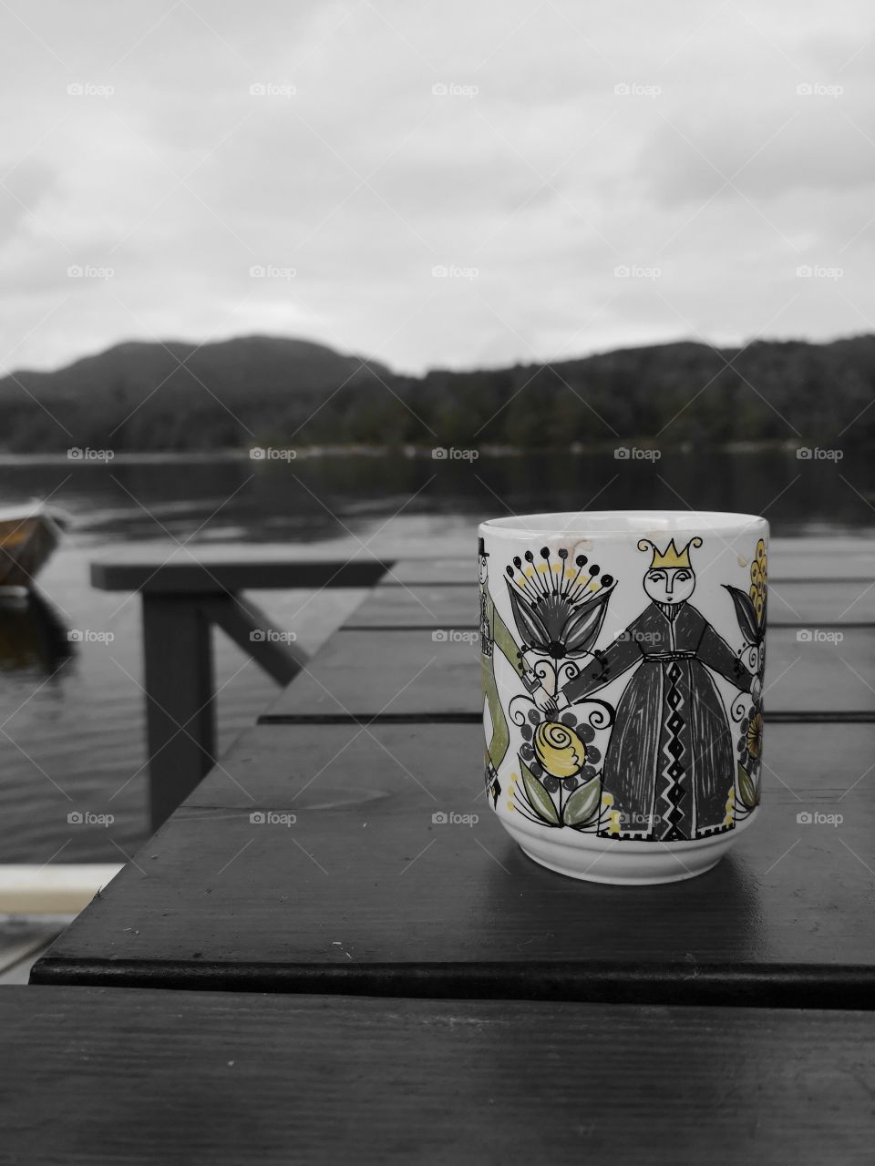 My coffee cup and my boat.