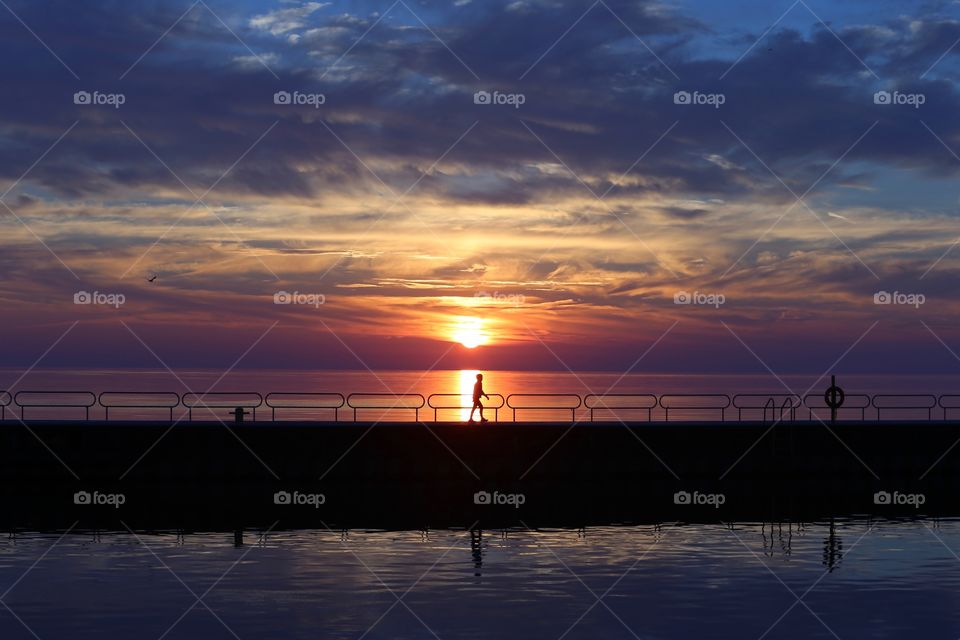 Scenic view of lake during sunrise