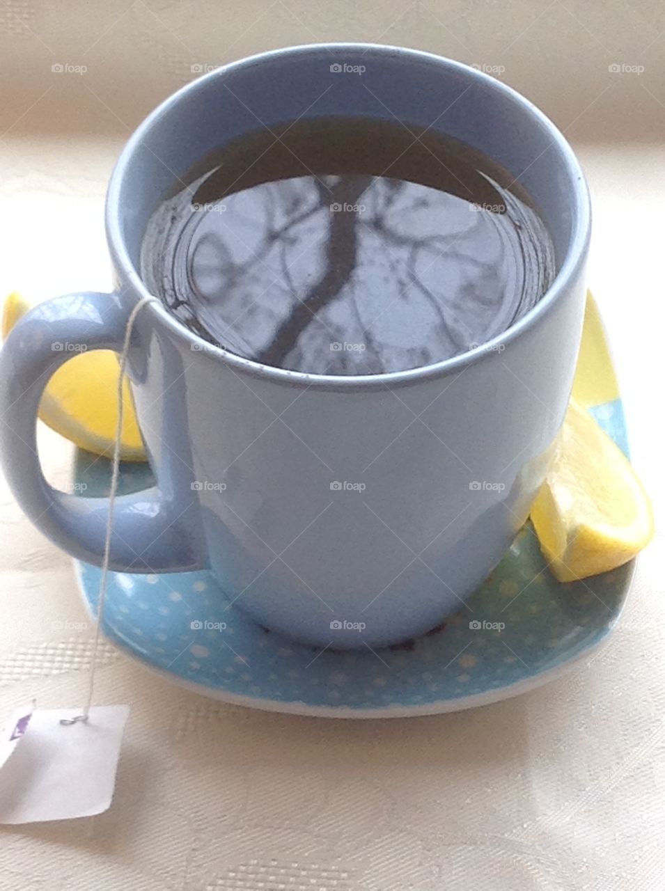 Enjoying a hot cup of tea on a Spring morning. 