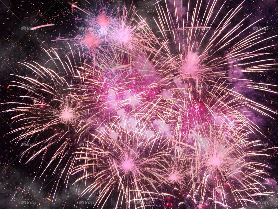 Dazzling pink fireworks.