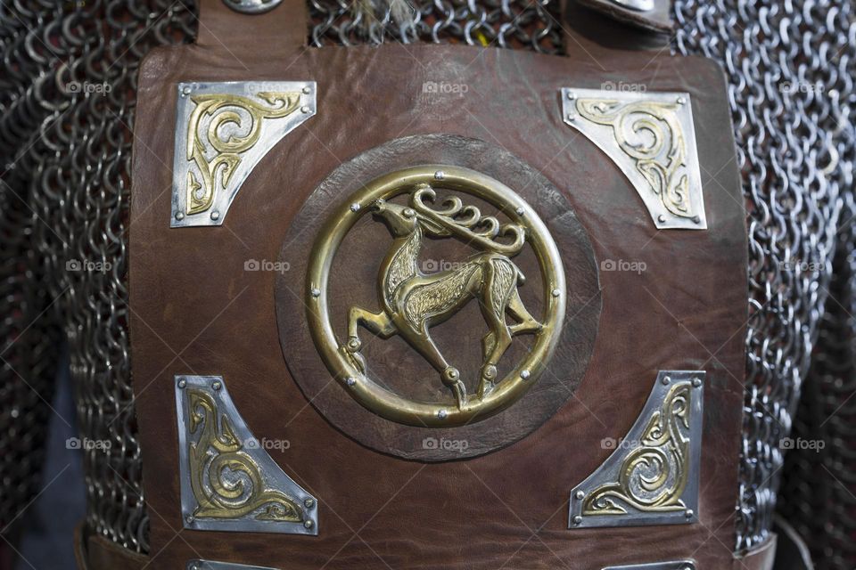 Scythian Chainmail or Chain Armor covered with decorated leather armor.
