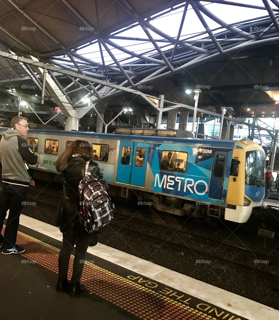 The amazing architecture at the Southern Cross Railway Station in Melbourne Victoria Australia 