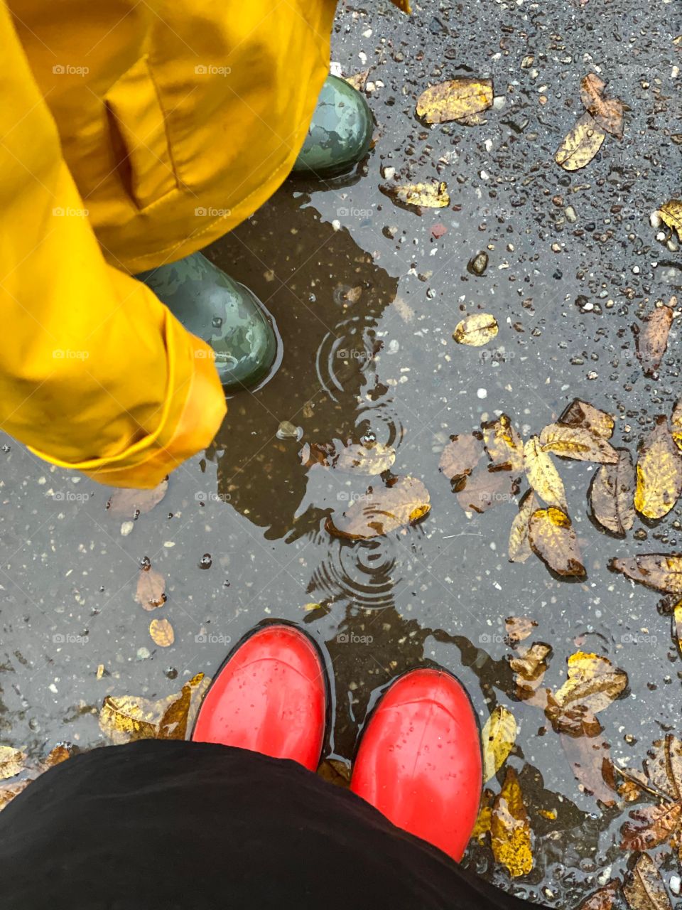 Raindrop and red boots