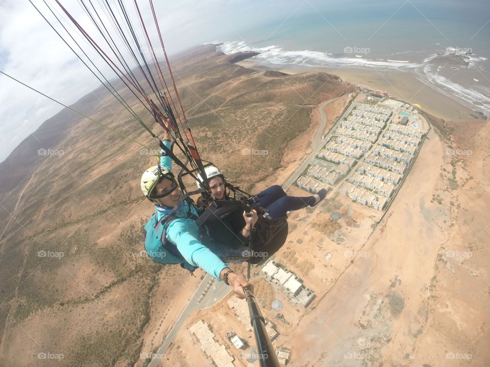 enjoying the beautiful view from the sky like a bird