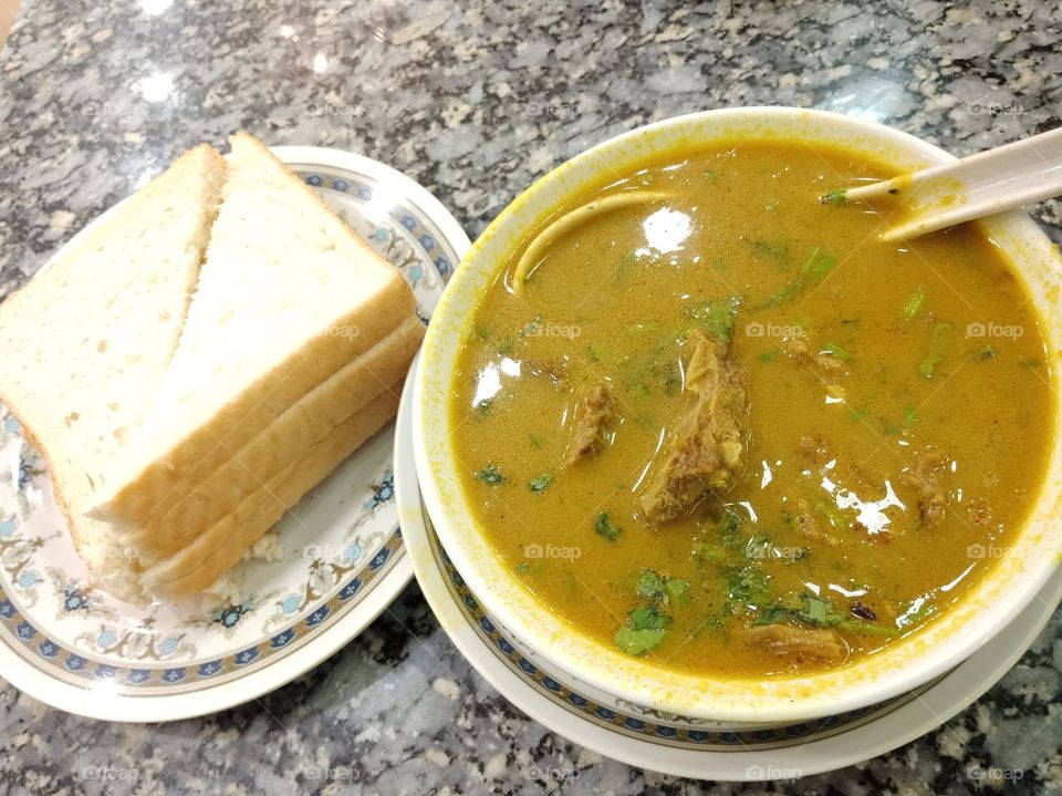 Mutton Soup with Bread