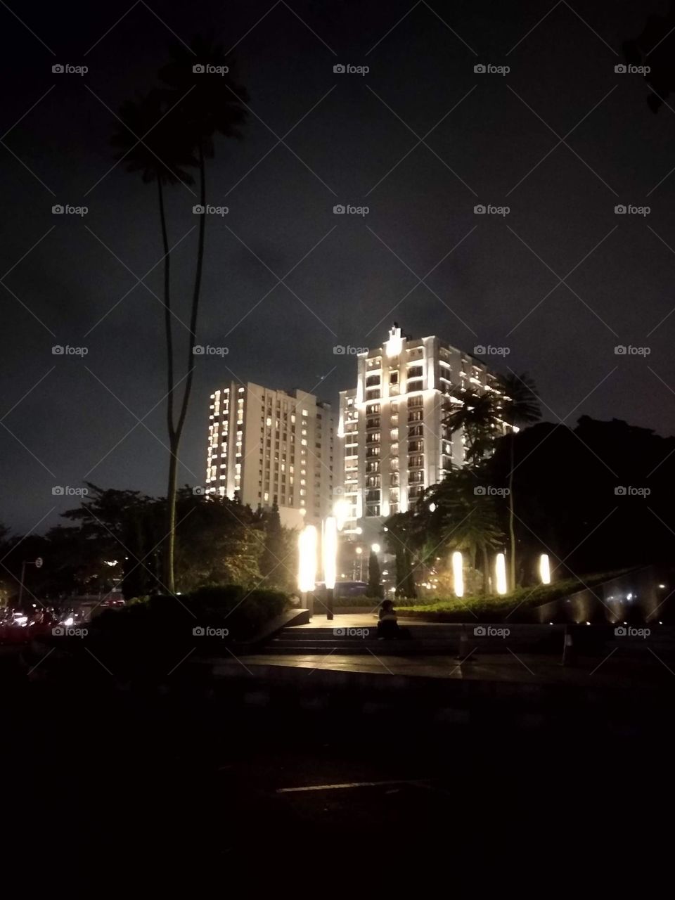 one corner of the city at night