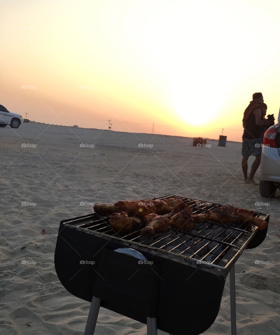 Beach  BBQ 🏝 🍗  #Doha#WinterIsHere#PleasentWeather