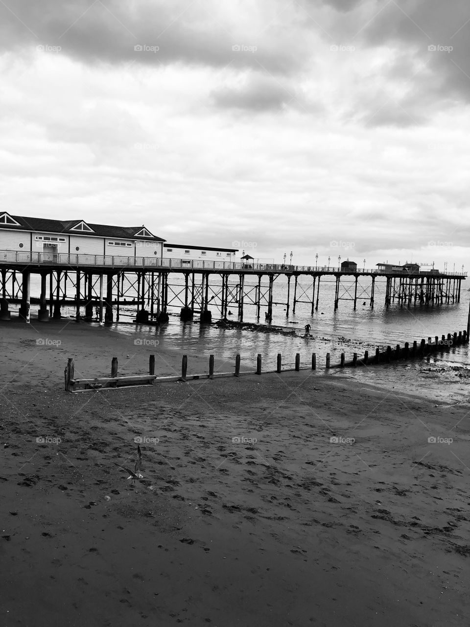 Sadly Teignmouth pier in colour presents as rather old and a little sad, however the same photo in black and white has lots of appeal.