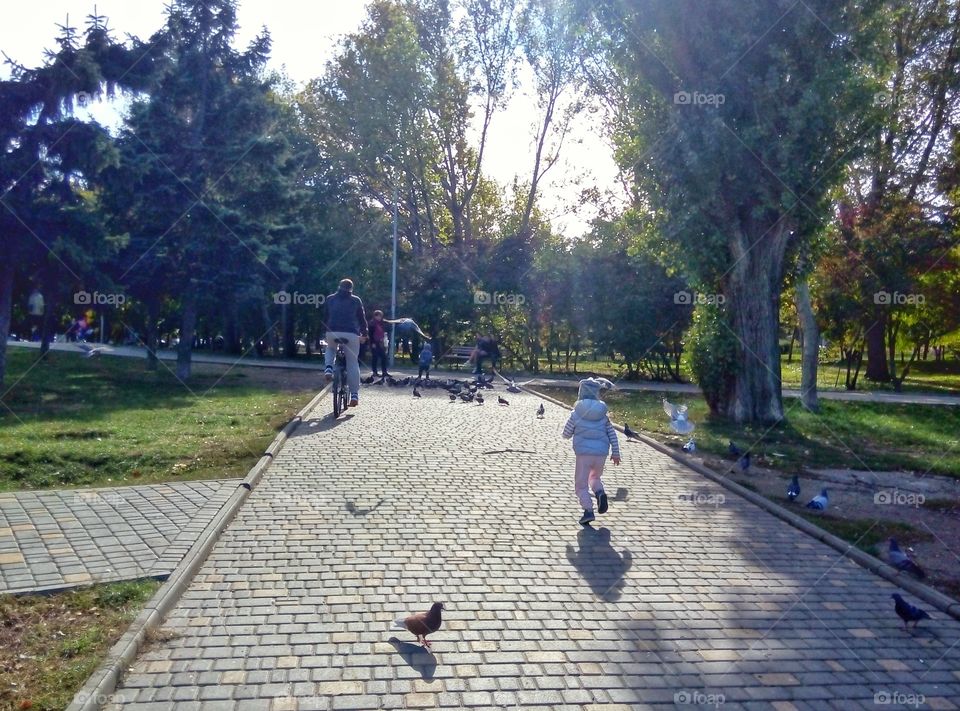 alley biker child аллея велосипедист ребёнок