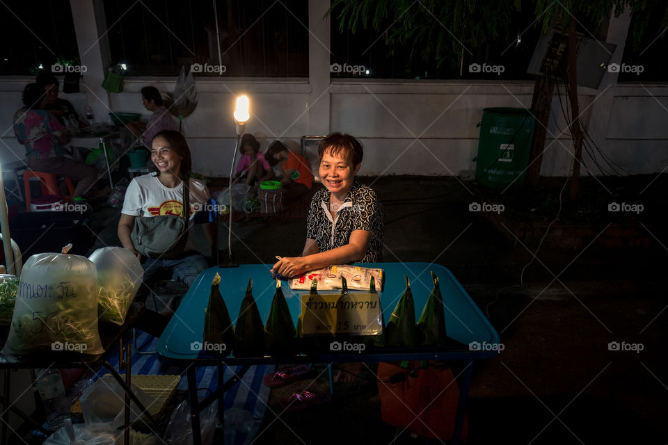 Street market in Thailand at night