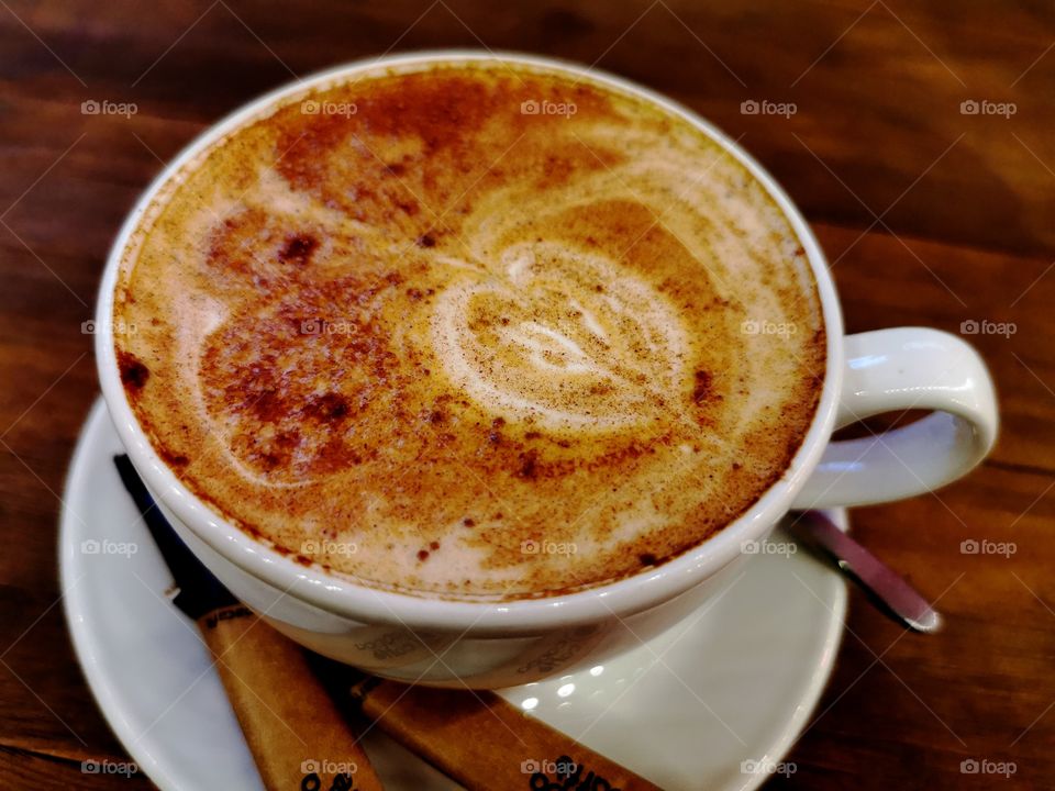 Coffee table served eat tasty view day outdoor outside street capture cafe restaurant