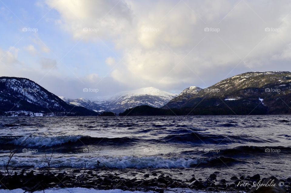 Norwegian lake with monster
