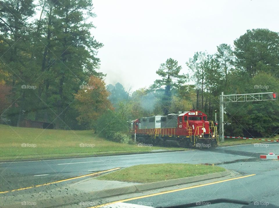 Train and  a Barn