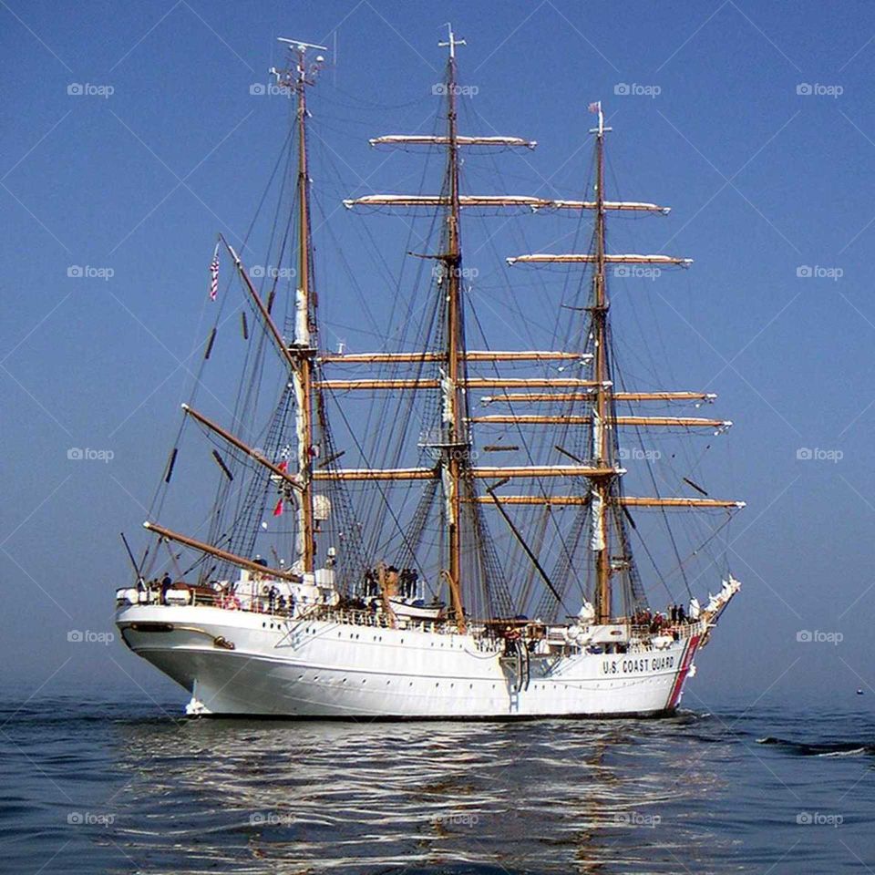 USCG Eagle at the 2005 Tall ship race in Cherbourg
