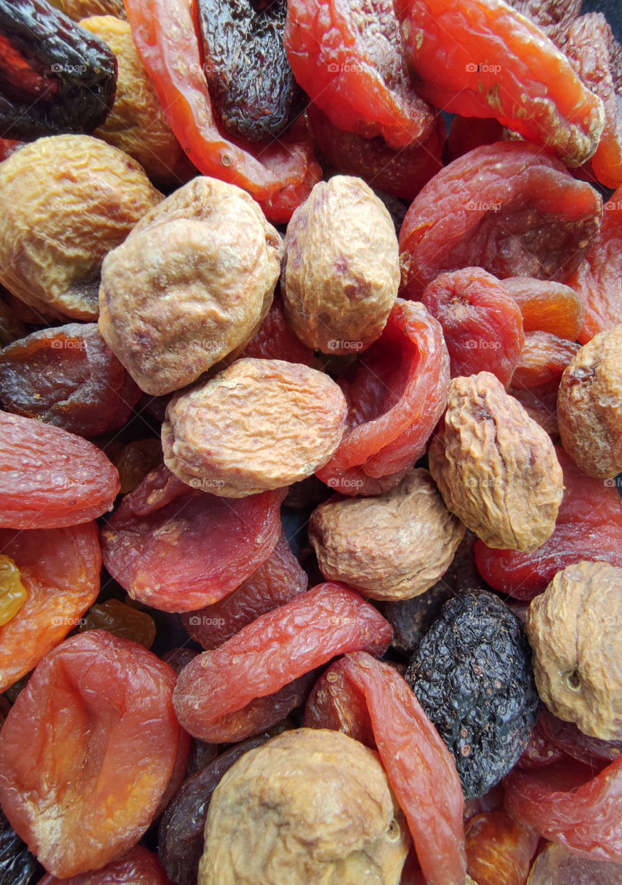 Mix of dried fruits (prunes, raisins, apricots and cranberries)