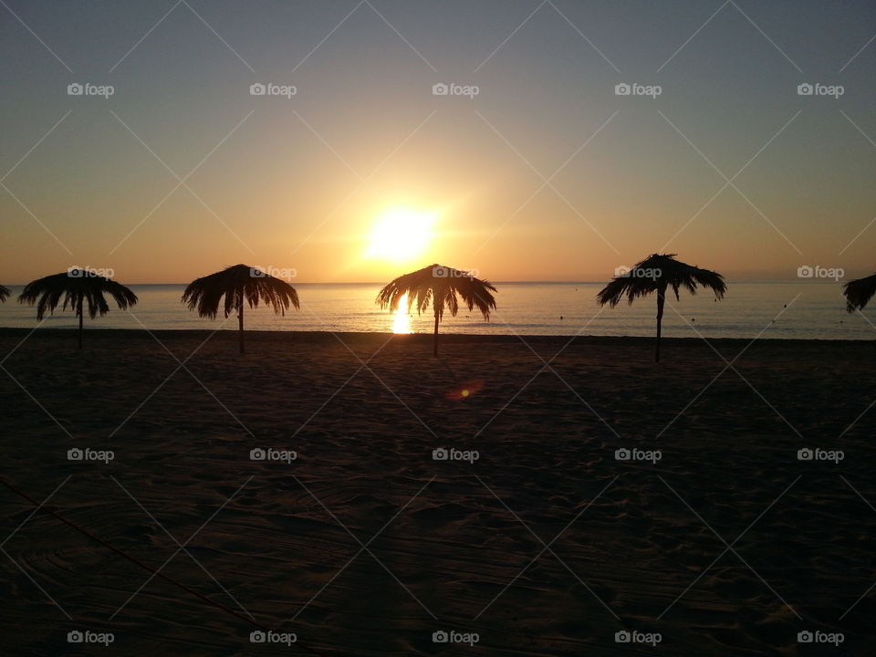 sunrise in costa rei. sardinia island morning