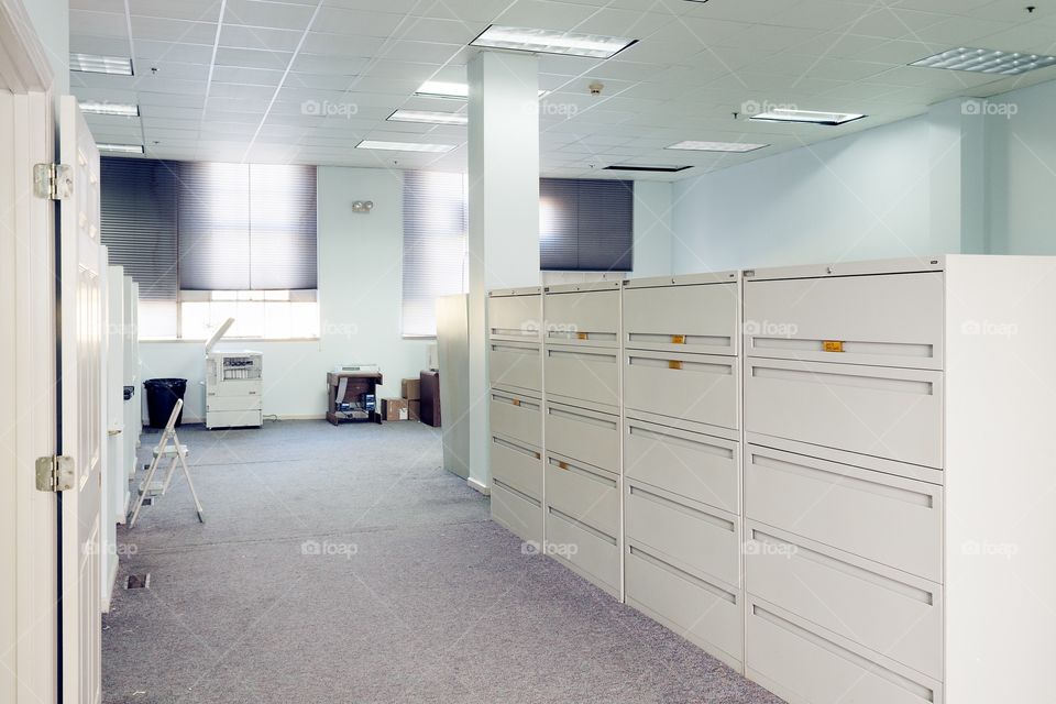 Interior office with filing cabinets