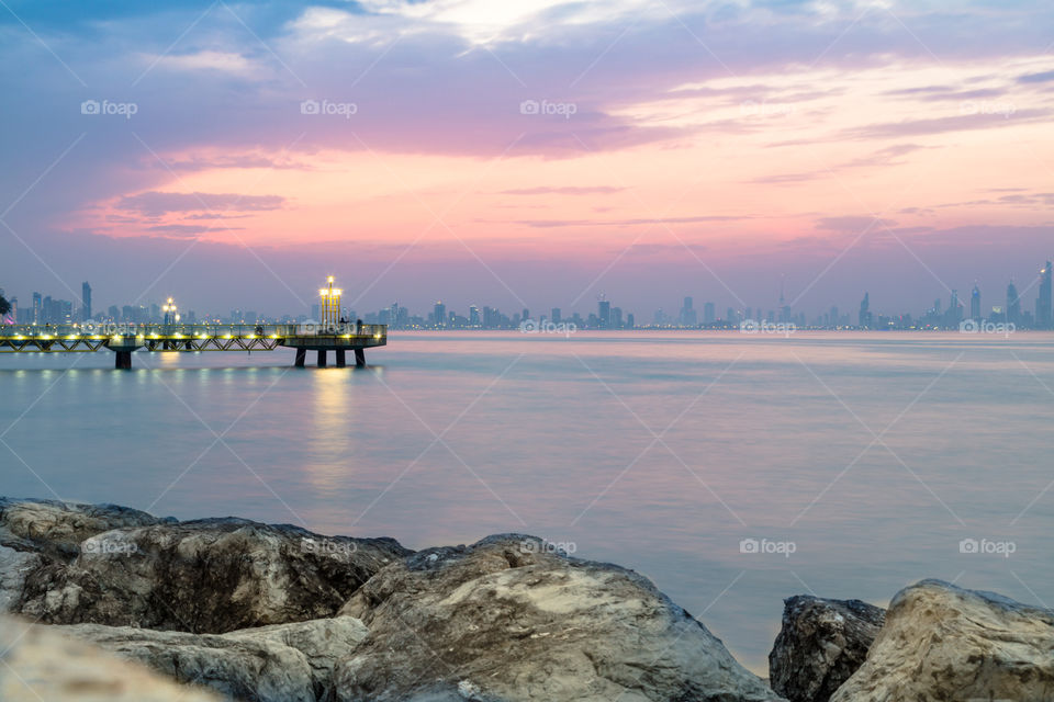 kuwait reflection in haze