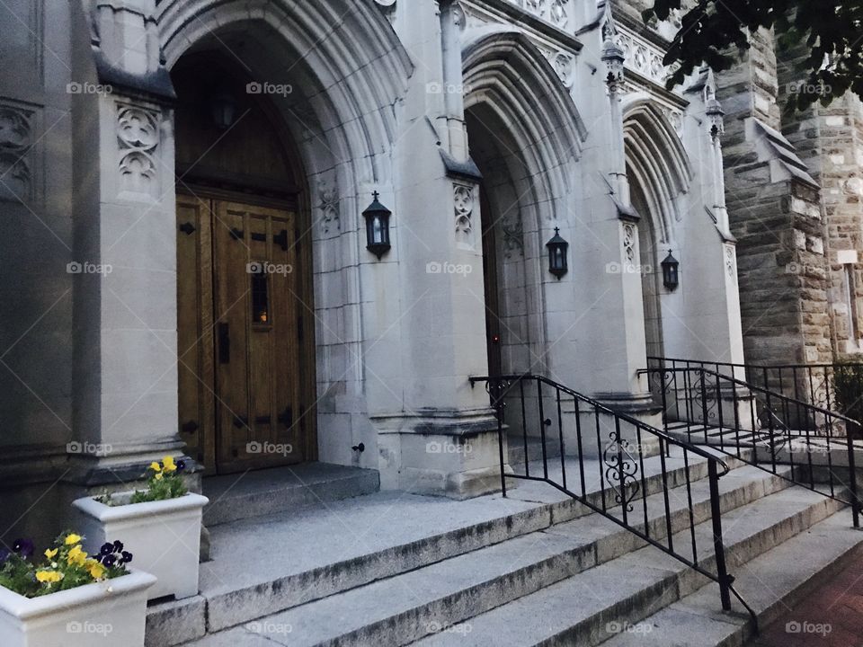 Church entrance, Downtown Harrisburg, PA