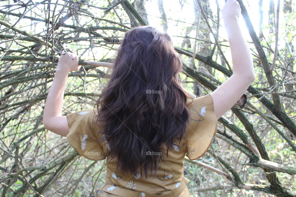 Polishgirl girl poland back dress forest nature hair long hair bruntettee 