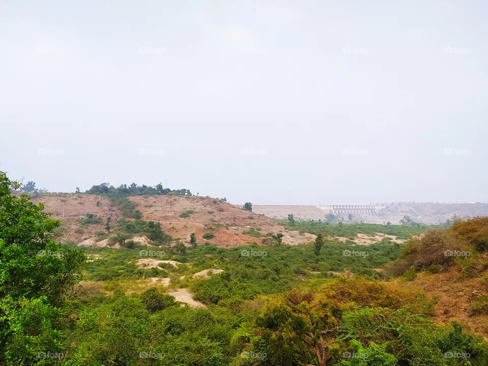 Aussum Nature view outside the Girna River water dam Chalisgaon