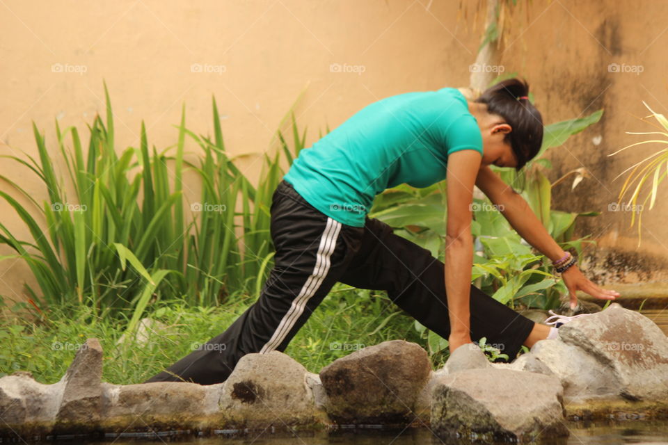 Straching. behind the climb at mataram university