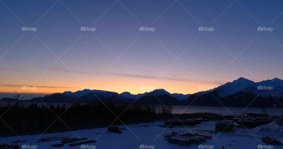 Winter views from Resurrection Bay, Alaska