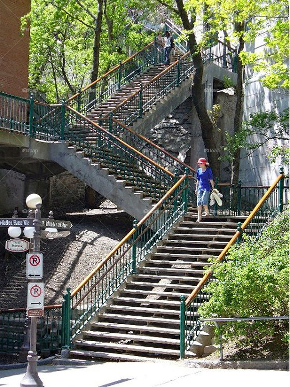 Breakneck Steps (L’Escalier Casse-Cou) in Quebec City, Quebec connects the Upper Town with the Lower Town. 