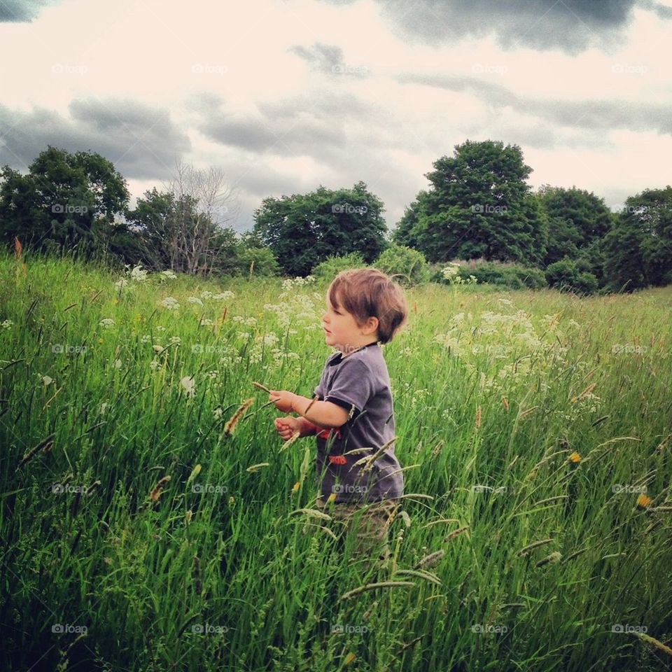 Boy in grass