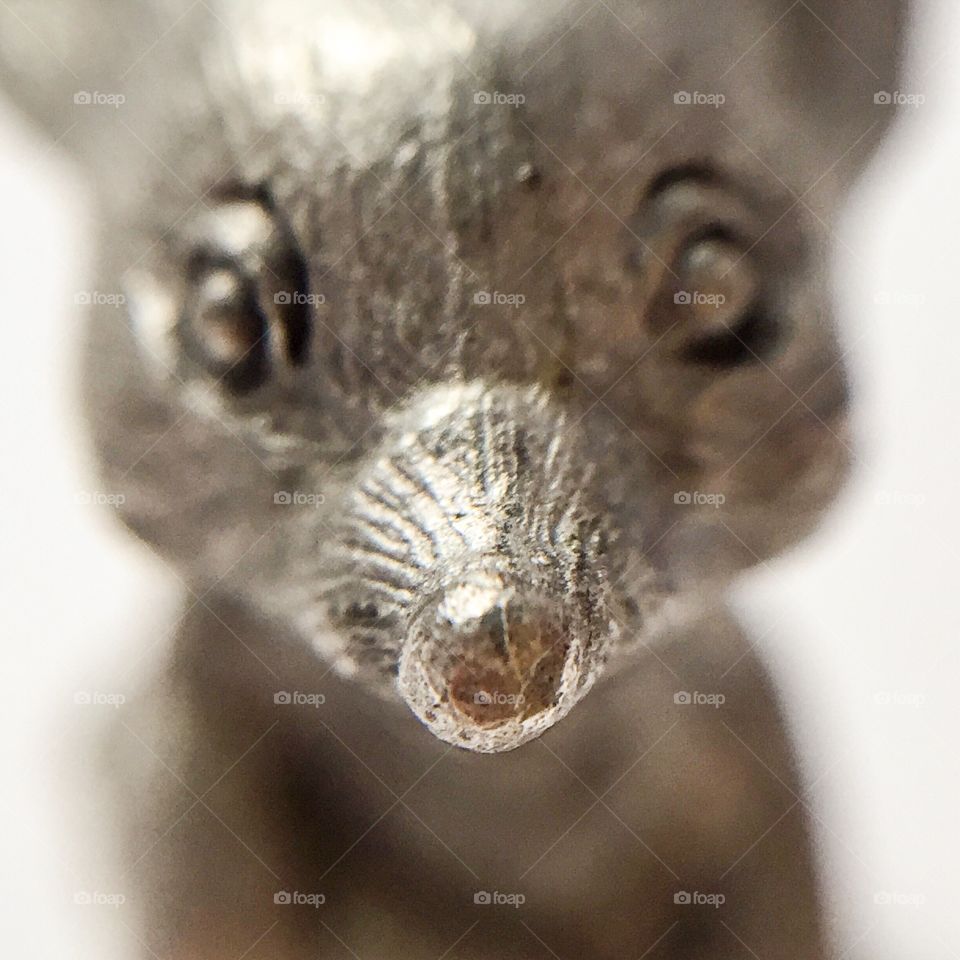 Macro pewter mouse