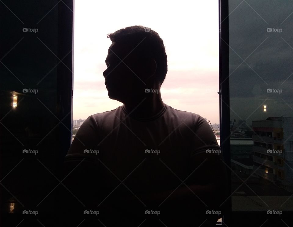 Here's a silhouette picture of a man.