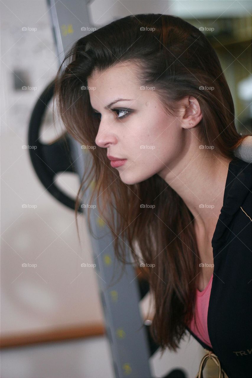 beautiful girl with natural hair posing