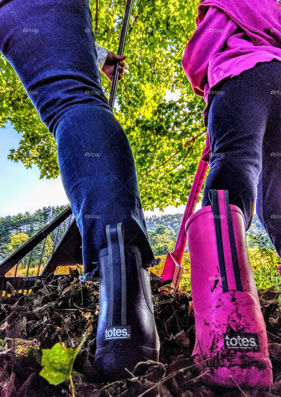 Totes Rainboots on Mom and Daughter