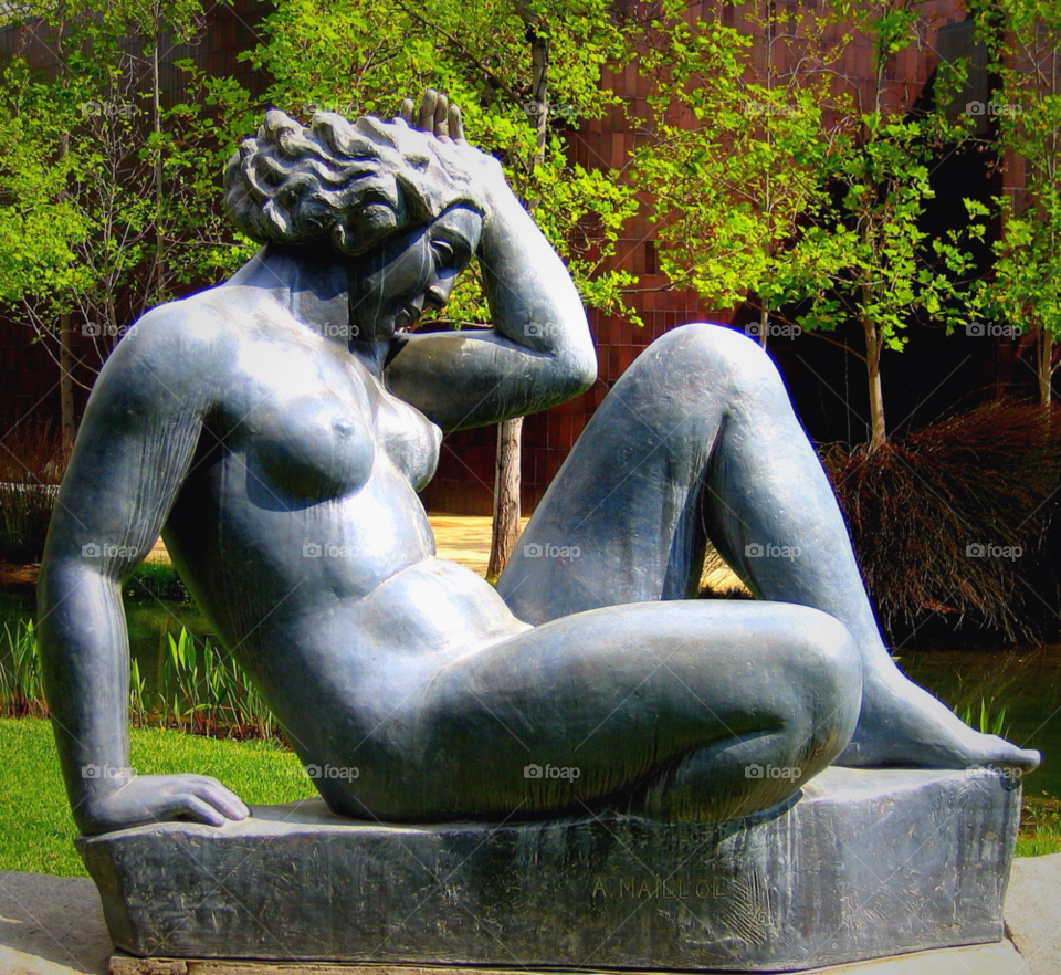 garden woman statue trees by stevehardley7