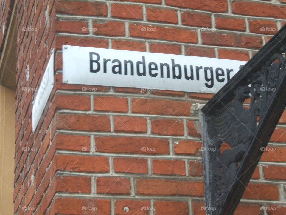 Insegna Via Brandeburgo, Berlino, Germania
