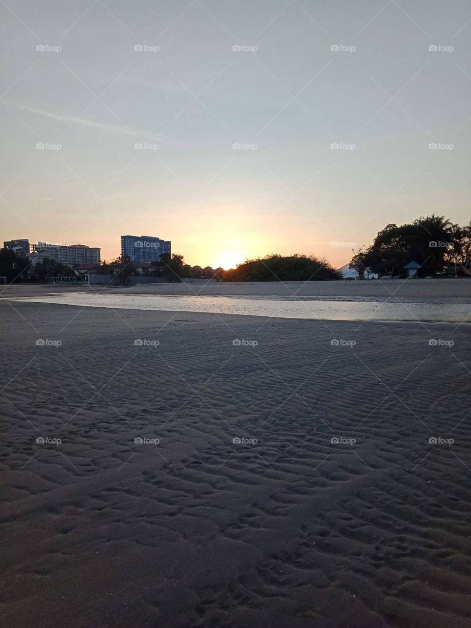 Watching sunset on the beach