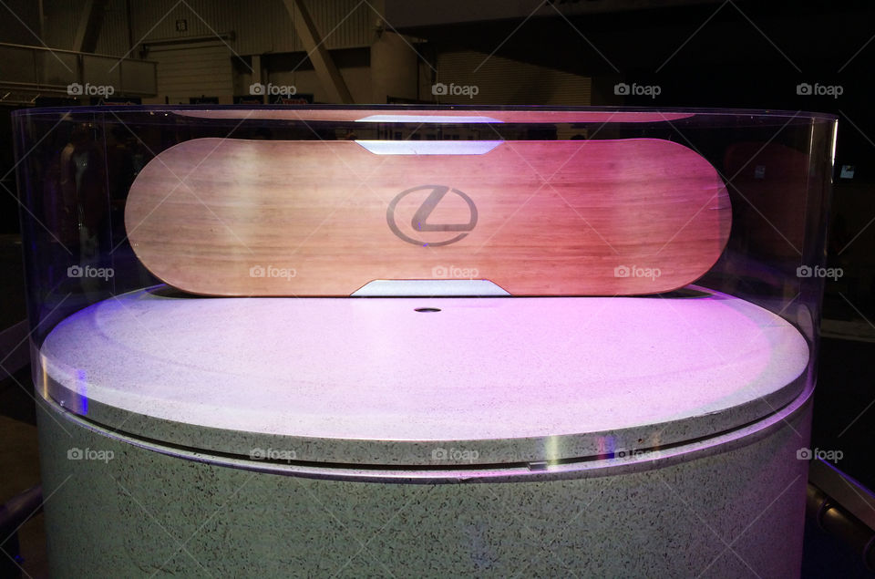 Glass Encased Lexus Hoverboard. Consumers Electronics Show. Las Vegas, Nevada. January 2016.