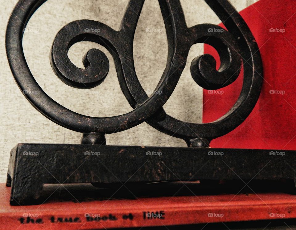 old books and a lamp