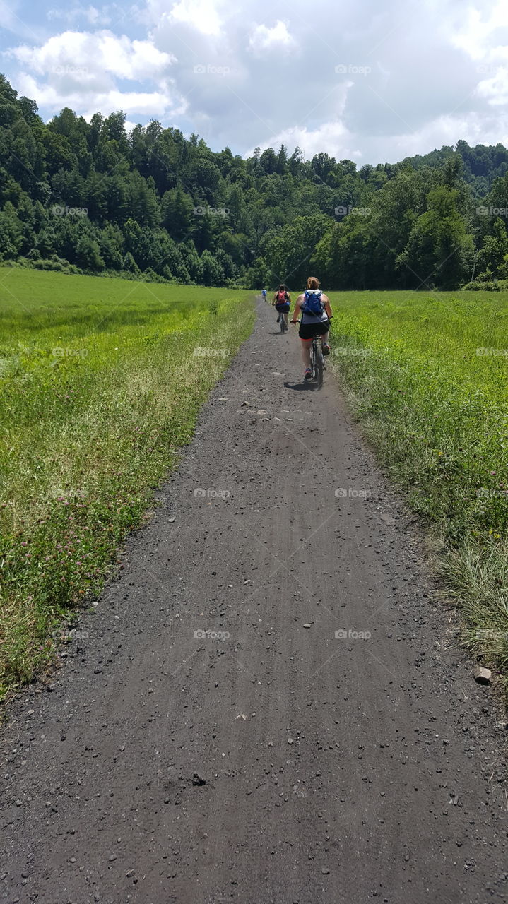 bike ride through field